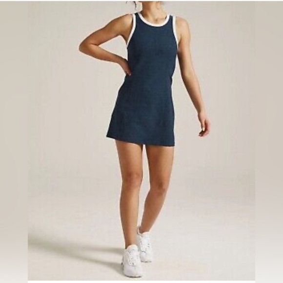 New Beyond Yoga Spacedye Outlines Navy/White Golf Tennis Pickleball Dress XL NWT - Picture 2 of 9
